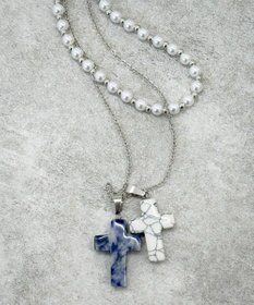 WEGO L2Pクロスパールレイヤードネックレス