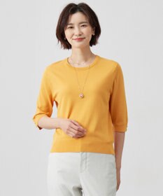 J.PRESS LADIES 【洗える】BASIC HT COTTON クールネック プルオーバー