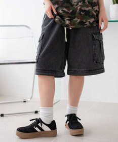 WEGO 【ウエストゴム/2WAY】2WAYデニムカーゴパンツ