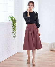 Tiaclasse フラップポケットタックフレアスカート