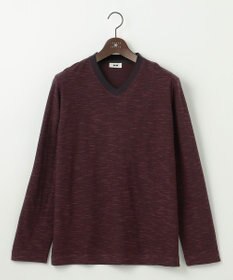 JOSEPH ABBOUD 【オーガニックコットン/JAPANファブリック】スラブインレイ Vネック 長袖 Ｔシャツ