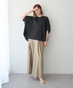 YECCA VECCA バック刺繍バンドカラーシャツ