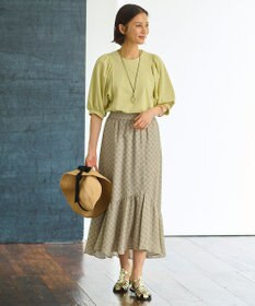 自由区 【洗える・XSサイズあり】アラベスクプリント スカート