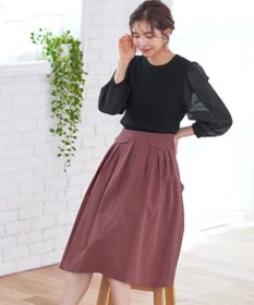 Tiaclasse フラップポケットタックフレアスカート