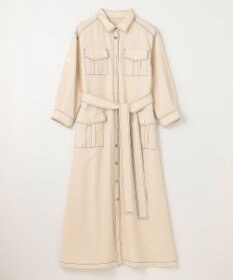 GRACE CONTINENTAL 配色ステッチワークシャツワンピース