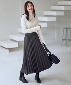 ANY L ウール混リブタートルネックカットソー