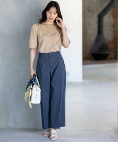 ANY SIS L 【ストレッチ・接触冷感・撥水・UVカット・洗える】エアリーストレッチ ワイドパンツ