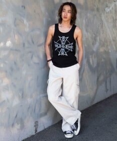 WEGO グラフィックリブタンクトップ