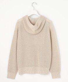 自由区 S 【洗える】リネンミドルゲージフーディ ニット