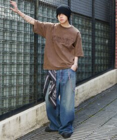 WEGO 【ユニセックス着用ITEM/MLサイズ展開】ブリーチダメージアップリケT（SS）