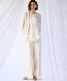 23区 【GOLD LABEL】ウールダブルクロス フロントボタン ワイドパンツ