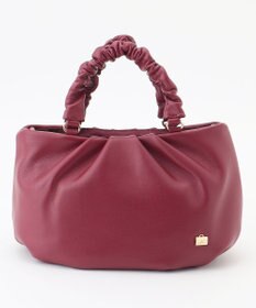 LA BAGAGERIE シープレザー ギャザーハンドル2wayラウンドトートバッグ