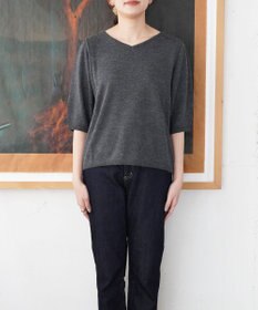 TOQUE 〈大草直子さんアドバイザー〉【天然素材】アルパカシルクニット5分袖