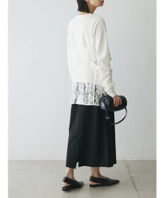 Green Parks AnriettMusee シャーリングスリーブＴシャツ＋レースキャミソールＳＥＴ