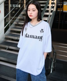 WEGO 【２点セット/ユニセックス着用ITEM/吸水速乾】アクセ付きメッシュロゴT（SS）