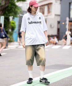 WEGO 【２点セット/ユニセックス着用ITEM/吸水速乾】アクセ付きメッシュロゴT（SS）