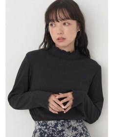 earth music&ecology チェーンリブハイネックプルオーバー