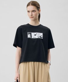 ICB クロップド ロゴTEE（フォトプリント） ブラック