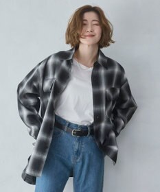 WEGO 【ユニセックス着用ITEM/SMLサイズ展開】オンブレチェックシャツ（LS）