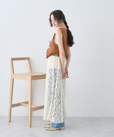 earth music&ecology スウェード調フリンジベスト