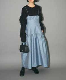 Green Parks フリンジスリーブショート丈ケーブルニット