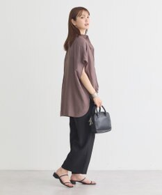 earth music&ecology 【接触冷感】裾ドロストフレンチスリーブシャツ