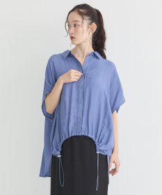 earth music&ecology 【接触冷感】裾ドロストフレンチスリーブシャツ