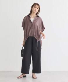 earth music&ecology 【接触冷感】裾ドロストフレンチスリーブシャツ