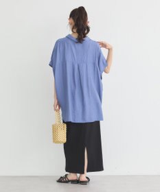 earth music&ecology 【接触冷感】裾ドロストフレンチスリーブシャツ