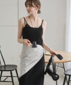 WEGO 【ANGIE VINTAGE】スカーフ付きオーバーサイズストライプシャツ
