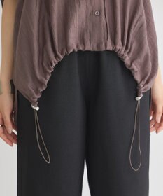 earth music&ecology 【接触冷感】裾ドロストフレンチスリーブシャツ