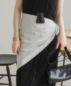 WEGO 【ANGIE VINTAGE】スカーフ付きオーバーサイズストライプシャツ