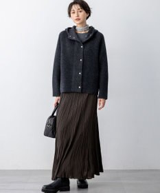 23区 ラクーンブレンドダブルフェイス ニット フーディー