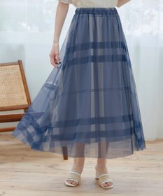 Tiaclasse チュールレースチェックスカート