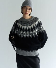 23区 【洗える】ジャガード クルーネック ニット