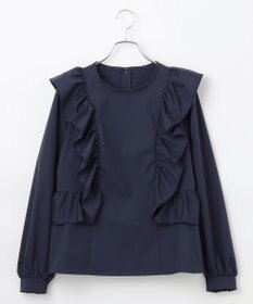 #Newans 【洗濯機可能/シワになりにくい】〈小柄さんにお勧め〉バーティカルフリルブラウス