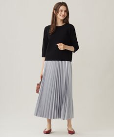 自由区 L 【アンサンブル対応・洗える】レーヨンストレッチ7分袖 ニット