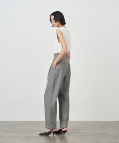 ATON WOOL LINEN SHARKSKIN | テーパードタッグパンツ