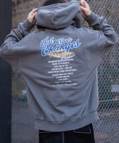 WEGO ピグメントグラフィックプルパーカー