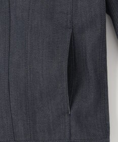 J.PRESS LADIES 【洗える】セルロースシャンブレー ノーカラー デニム ジャケット