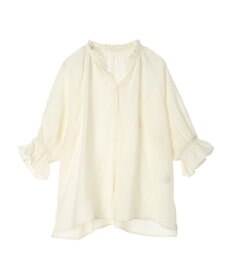 AMERICAN HOLIC 接触冷感　フリル衿５分袖ブラウス