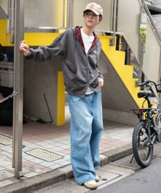 WEGO 【ユニセックス着用ITEM/MLサイズ展開】チェックZIPパーカー