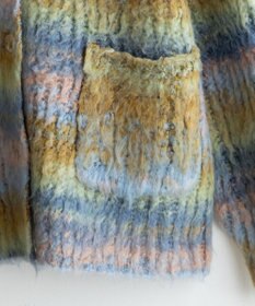 WEGO マルチボーダーブラッシュニットカーデ