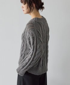 AMERICAN HOLIC 透かしケーブルニットプルオーバー