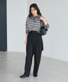 CRAFT STANDARD BOUTIQUE シアーボーダーポロ衿ニットプルオーバー