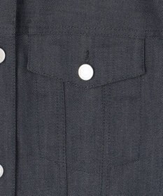 J.PRESS LADIES 【洗える】セルロースシャンブレー ノーカラー デニム ジャケット