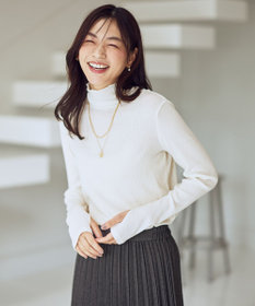 ANY ウール混リブタートルネックカットソー エクリュ