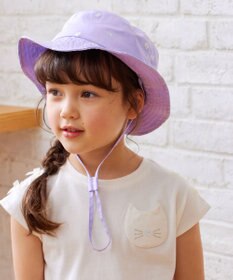 ANY KIDS 日よけ付き 刺繍 バケット ハット