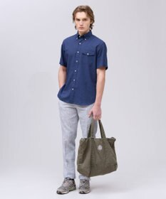 J.PRESS MEN 【遮熱 / 高通気性】ハケメパッチフラップ 半袖シャツ / B.D.