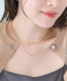 Phoebe ノットラインレイヤードチョーカー　ゴールド/ネックレス/ネックカフ/36cm